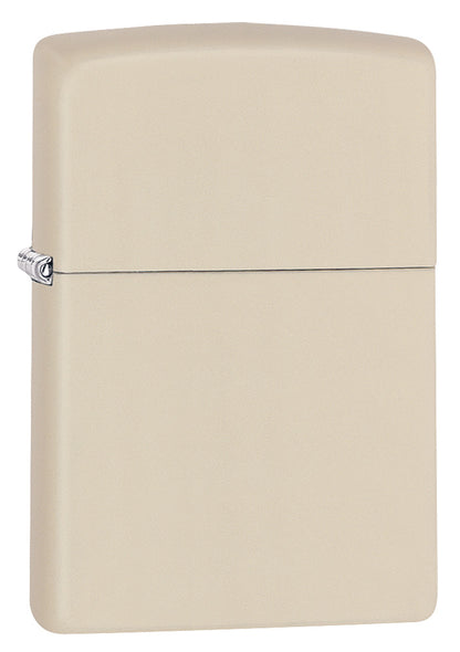 Zippo Feuerzeug Frontansicht ¾ Winkel Basismodell Creme Matt