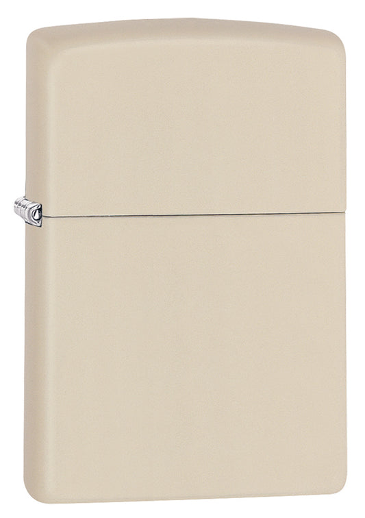 Zippo Feuerzeug Frontansicht ¾ Winkel Basismodell Creme Matt