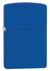 Frontansicht 3/4 Winkel Zippo Feuerzeug Royalblau Matt Basismodell