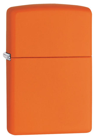 Frontansicht 3/4 Winkel Zippo Feuerzeug Orange Matt Basismodell