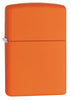 Frontansicht 3/4 Winkel Zippo Feuerzeug Orange Matt Basismodell