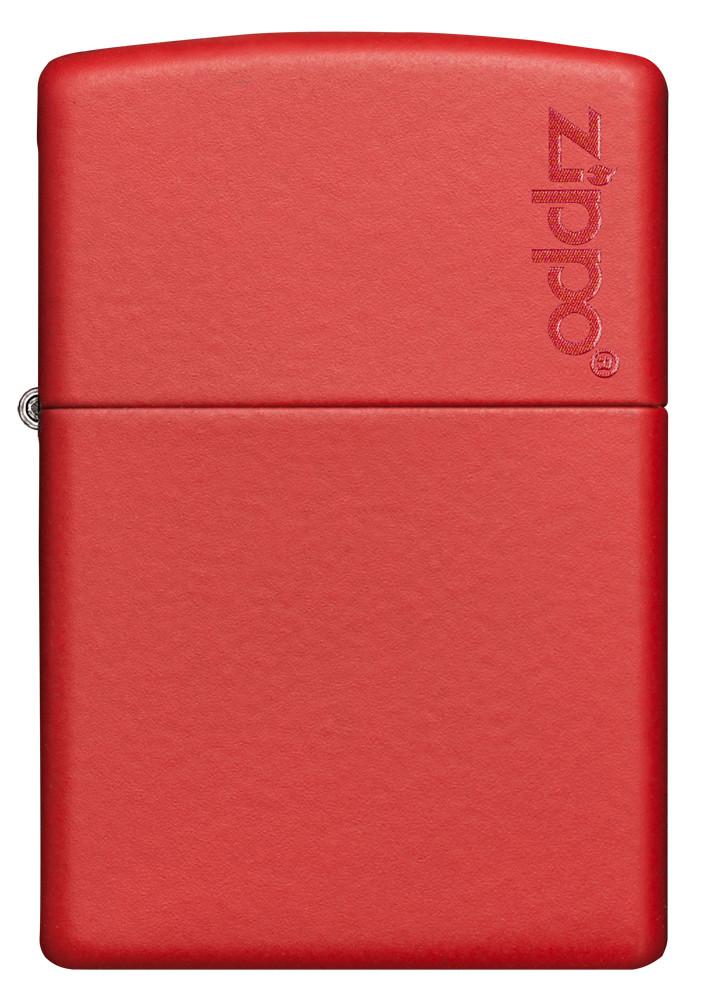 Frontansicht Zippo Feuerzeug Red Matte mit Zippo Logo