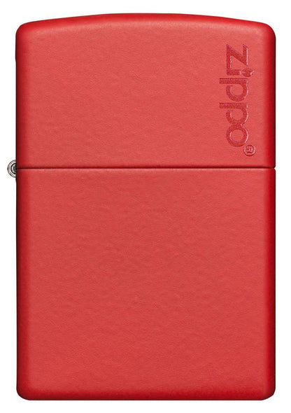 Frontansicht Zippo Feuerzeug Red Matte mit Zippo Logo