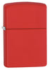 Frontansicht 3/4 Winkel Zippo Feuerzeug Red Matte Basismodell