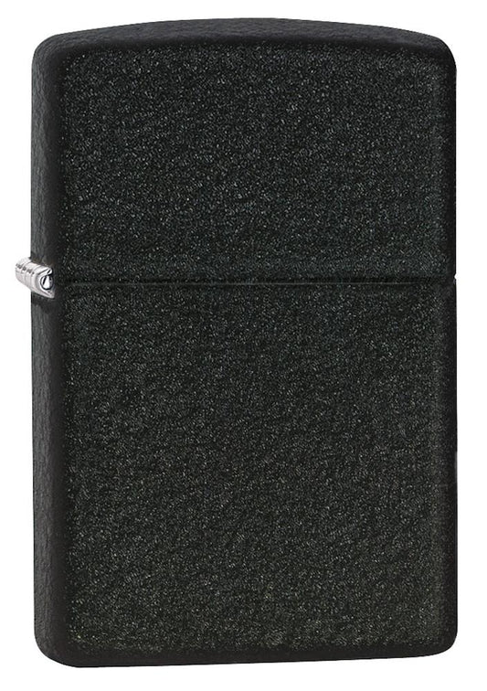 Zippo Feuerzeug Frontansicht ¾ Winkel Black Crackle Basismodell