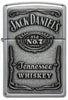 Frontansicht  Zippo Feuerzeug High Polish Chrome mit Jack Daniels Emblem