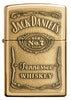 Frontansicht Zippo Feuerzeug Messing Jack Daniel's Logo Emblem