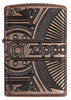 29523, Zippo Steampunk Gears, Deep Carve Engraving on Antique Copper Finish & Armor Case