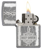 29560, Harley-Davidson Barbed Wire, Laser Engrave, Antique Silver Plate, Classic Case