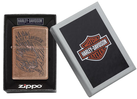 29664 - Harley-Davidson®Antique Copper Eagle Lighter, Packaging