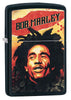 Bob Marley black matte windproof lighter- standing facing front at a 3/4 angle