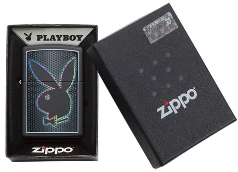 Playboy Black Matte windproof lighter in packaging