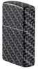 Seitenansicht Zippo Feuerzeug White Matte mit 540 Grad Color Image und Rechteckeckige Kacheln als Muster