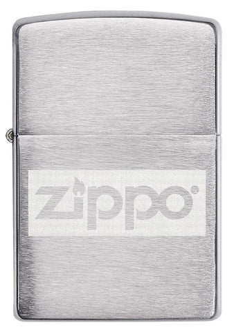 Frontansicht Zippo Feuerzeug Chrom mit Zippo Logo