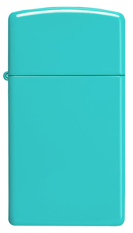 Frontansicht Zippo Feuerzeug Slim Flat Turquoise Basismodell