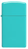 Frontansicht Zippo Feuerzeug Slim Flat Turquoise Basismodell