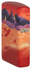 Seitenansicht hinten 3/4 Winkel Zippo Feuerzeug 540 Grad rote Marslandschaft mit zwei Astronauten Online Only
