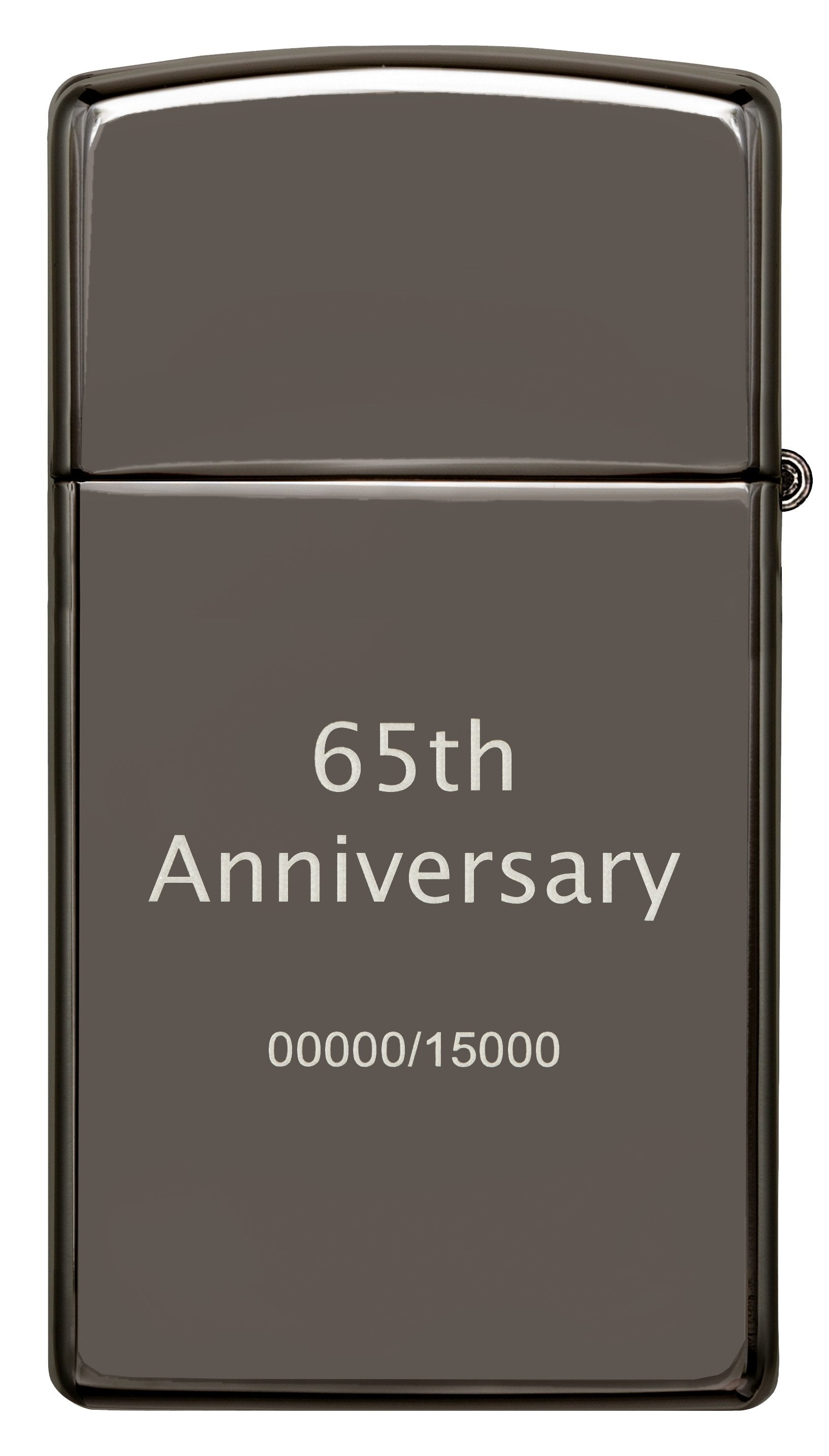 Rückansicht Zippo Feuerzeug 65 Jahre Slim Black Ice Limitierte Edition 65th Anniversary