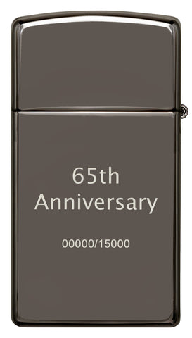 Rückansicht Zippo Feuerzeug 65 Jahre Slim Black Ice Limitierte Edition 65th Anniversary