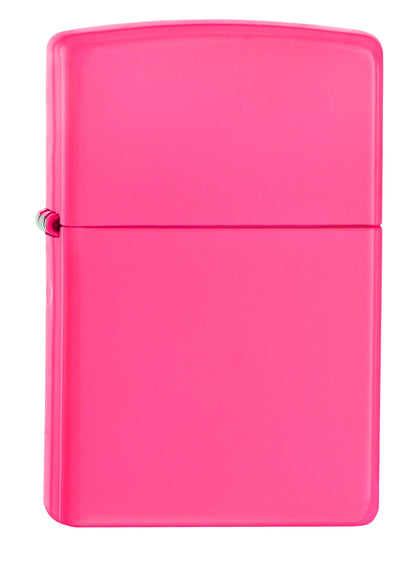 Frontansicht 3/4 Winkel Zippo Feuerzeug Basismodell neon pink