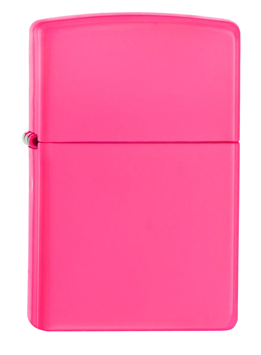 Frontansicht 3/4 Winkel Zippo Feuerzeug Basismodell neon pink