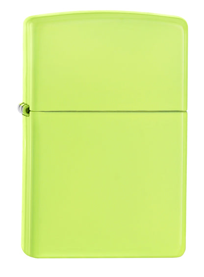 Frontansicht 3/4 Winkel Zippo Feuerzeug Basismodell neon gelb