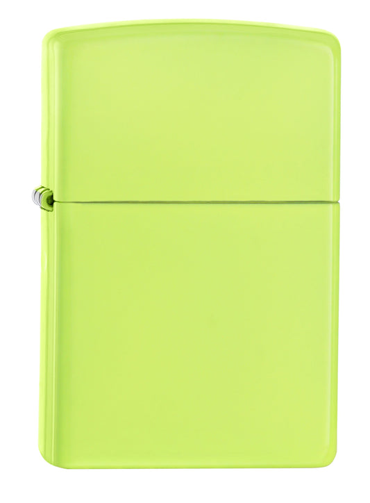 Frontansicht 3/4 Winkel Zippo Feuerzeug Basismodell neon gelb