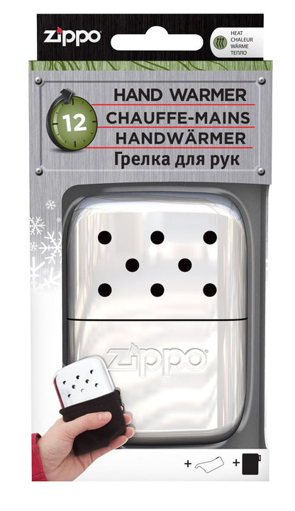 Zippo Handwärmer Metall Chrom groß in Verpackung