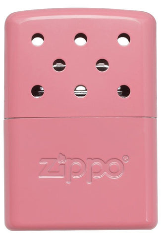 Frontansicht Zippo Handwärmer Metall Rosa klein