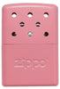 Frontansicht Zippo Handwärmer Metall Rosa klein