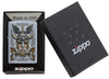 Zippo Feuerzeug chrom Odin mit Helm in offenem Karton