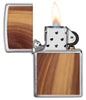 Zippo Woodchuck Zedernhols geöffnet mit Flamme