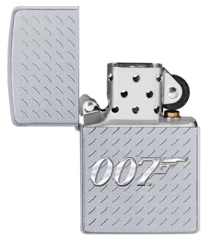 Zippo Feuerzeug James Bond chrom mit 007 Logo geöffnet
