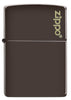 Zippo Feuerzeug Frontansicht braun matt Basismodell mit Zippo Logo