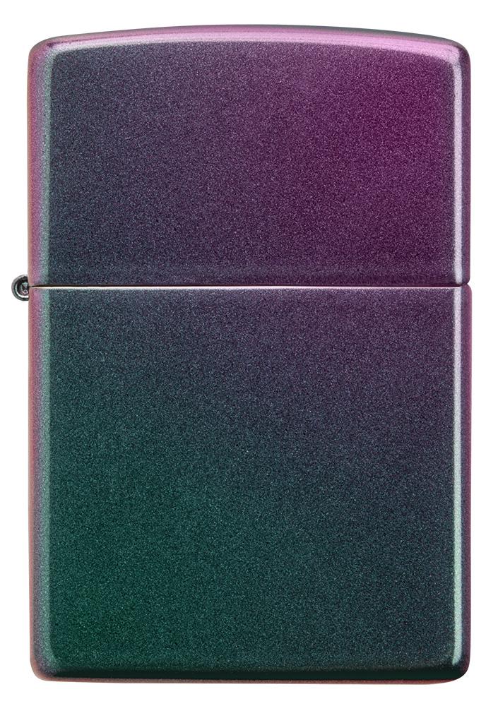 Frontansicht Zippo Feuerzeug Iridescent violett grün