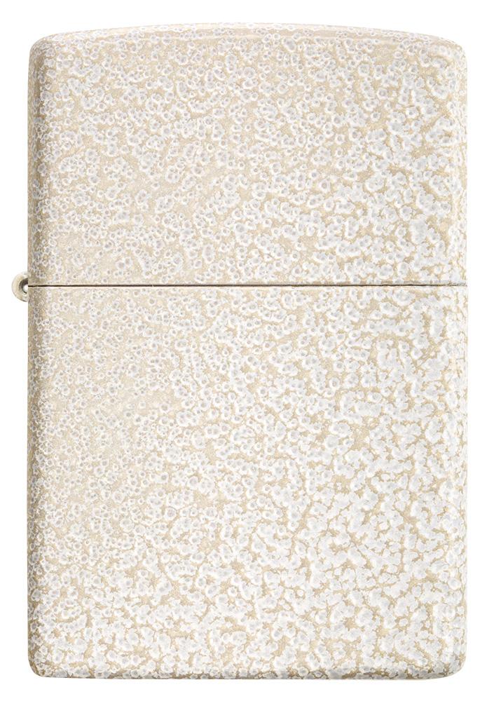 Frontansicht Zippo Feuerzeug Mercury Glass weiß gold gesprenkelt