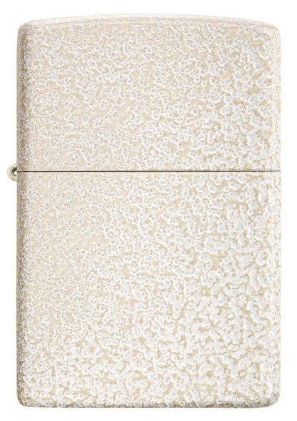 Frontansicht Zippo Feuerzeug Mercury Glass weiß gold gesprenkelt