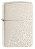 Frontansicht 3/4 Winkel Zippo Feuerzeug Mercury Glass weiß gold gesprenkelt
