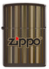 Vue de face du briquet tempête Zippo Brown Stripes Design