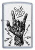 Vue de face du briquet tempête Zippo Rock Hand Design