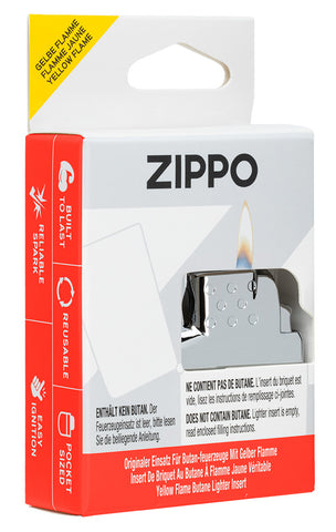 Zippo Butangaseinsatz mit gelber Flamme in Box