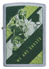 Frontansicht Zippo Feuerzeug Tom Clancy's Ghost Recon® grüne Tarnfarben mit Soldat