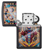 Zippo Feuerzeug Pinball Flipper Design mit Drachenkopf geöffnet ohne Flamme