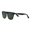 Zippo Sonnenbrille Frontansicht ¾ Winkel mit leicht abgerundetem eckigem Rahmen in braun und Brillenbügel in schwarz  mit weißem Zippo Logo