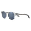 Zippo Sonnenbrille Frontansicht ¾ Winkel mit transparentem Rahmen und Brillengläser und Bügel in grau