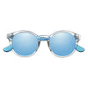 Zippo Sonnenbrille Frontansicht mit transparentem Rahmen und Brillengläser und Bügel in hellblau