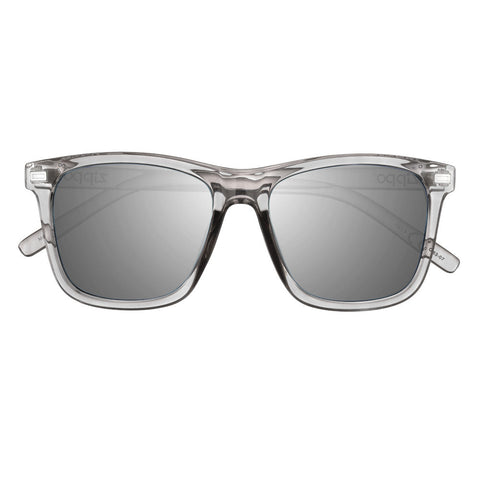 Frontansicht Zippo Sonnenbrille graue Gläser mit grau-transparenten Rahmen